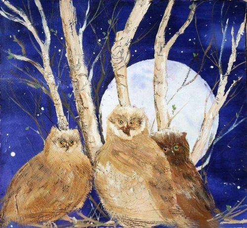 Owlets painting